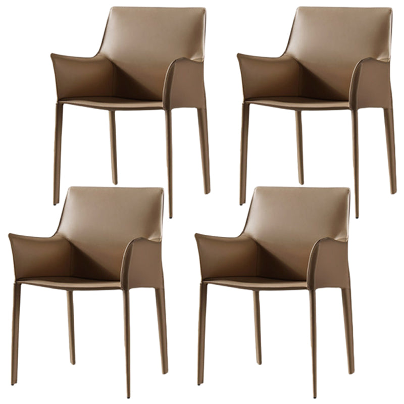 Modern Metal Dining Arm Chair Leather Dining Side Chair for Restaurant Use