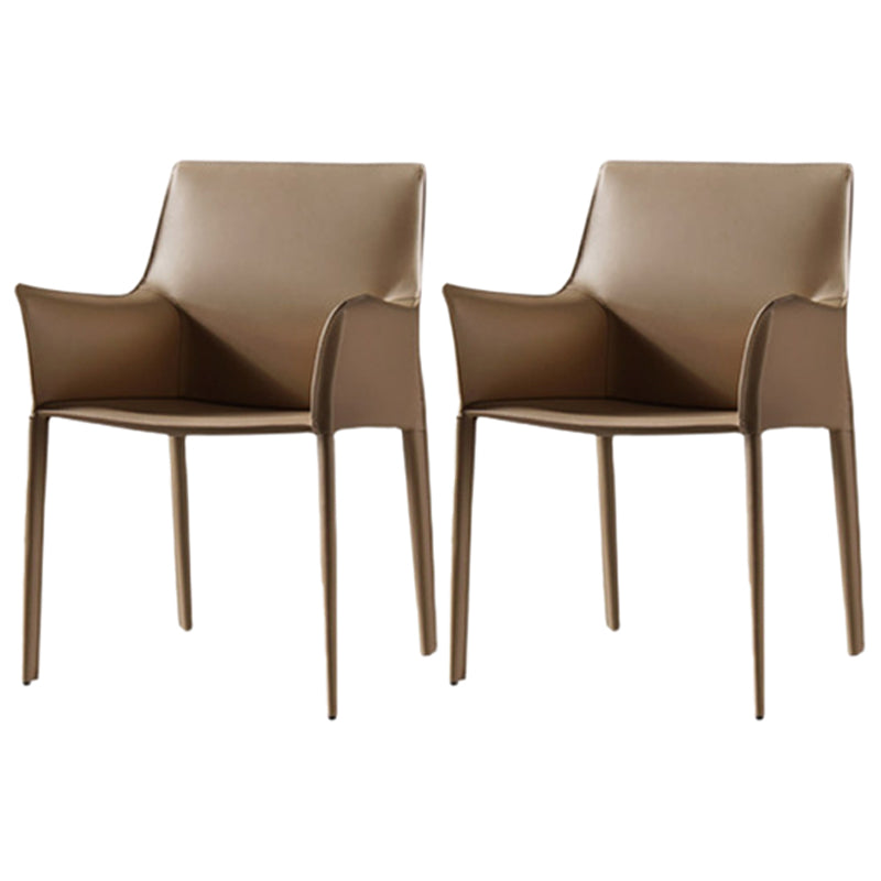 Modern Metal Dining Arm Chair Leather Dining Side Chair for Restaurant Use