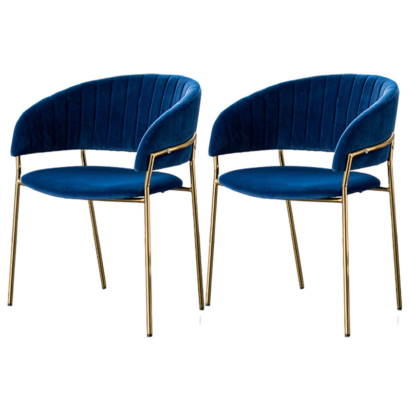 Scandinave Style Open Back Dining Catt Widing Couber Chaises de salle à manger avec des jambes dorées
