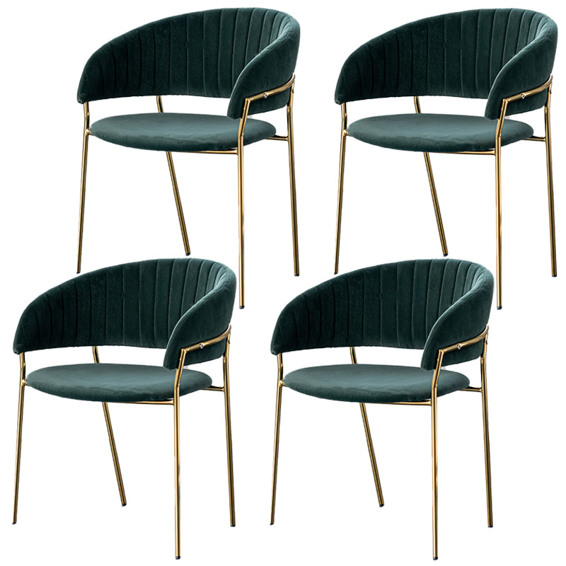 Scandinave Style Open Back Dining Catt Widing Couber Chaises de salle à manger avec des jambes dorées