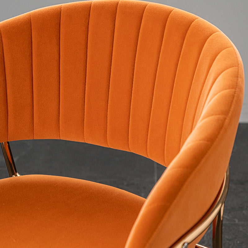Scandinave Style Open Back Dining Catt Widing Couber Chaises de salle à manger avec des jambes dorées