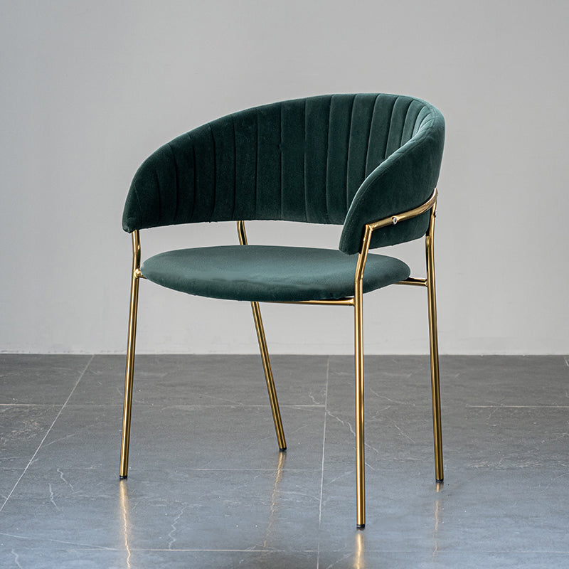 Scandinave Style Open Back Dining Catt Widing Couber Chaises de salle à manger avec des jambes dorées