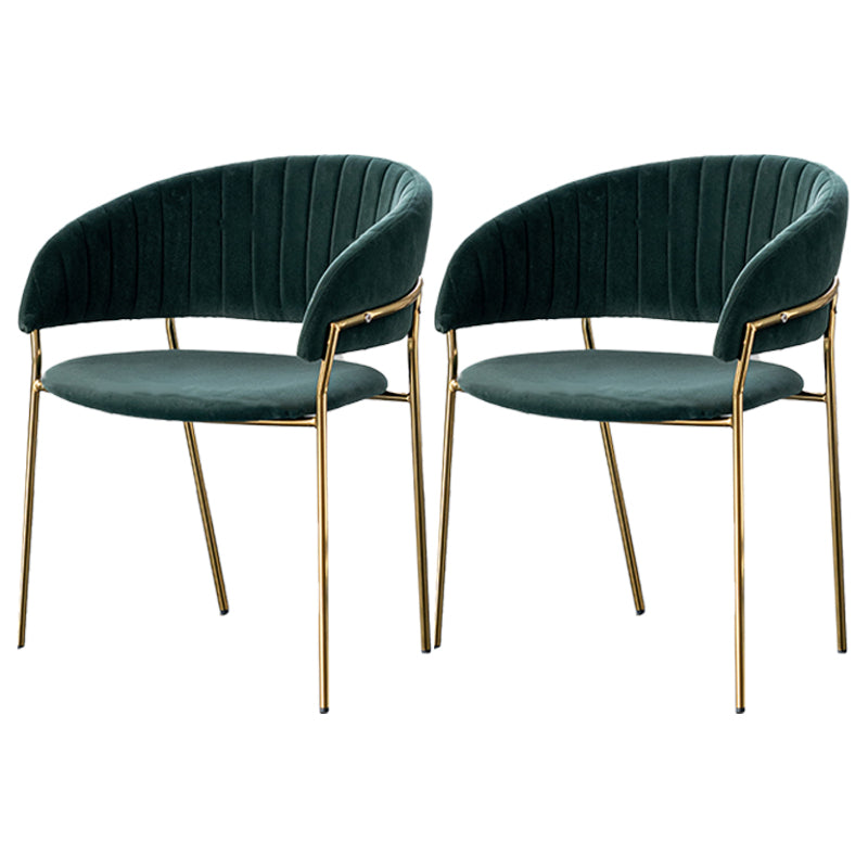 Scandinave Style Open Back Dining Catt Widing Couber Chaises de salle à manger avec des jambes dorées