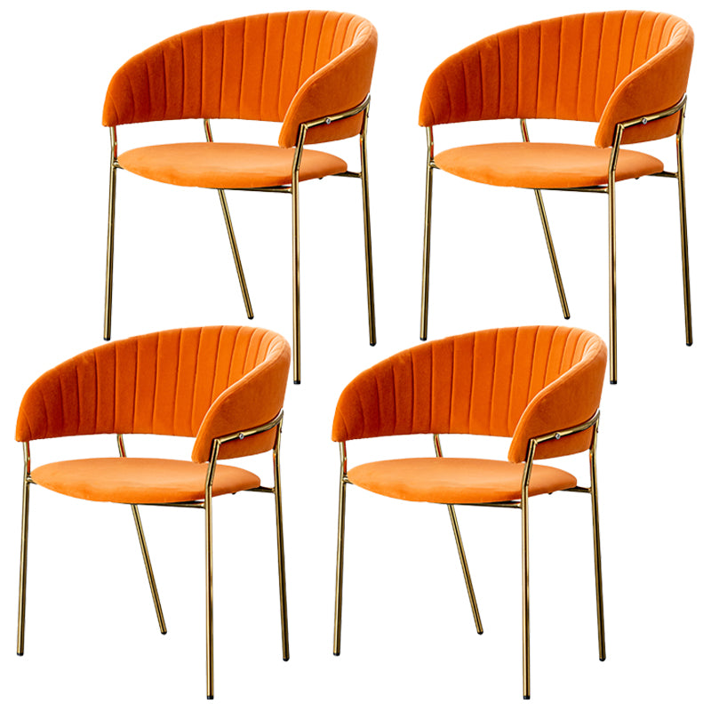 Scandinave Style Open Back Dining Catt Widing Couber Chaises de salle à manger avec des jambes dorées