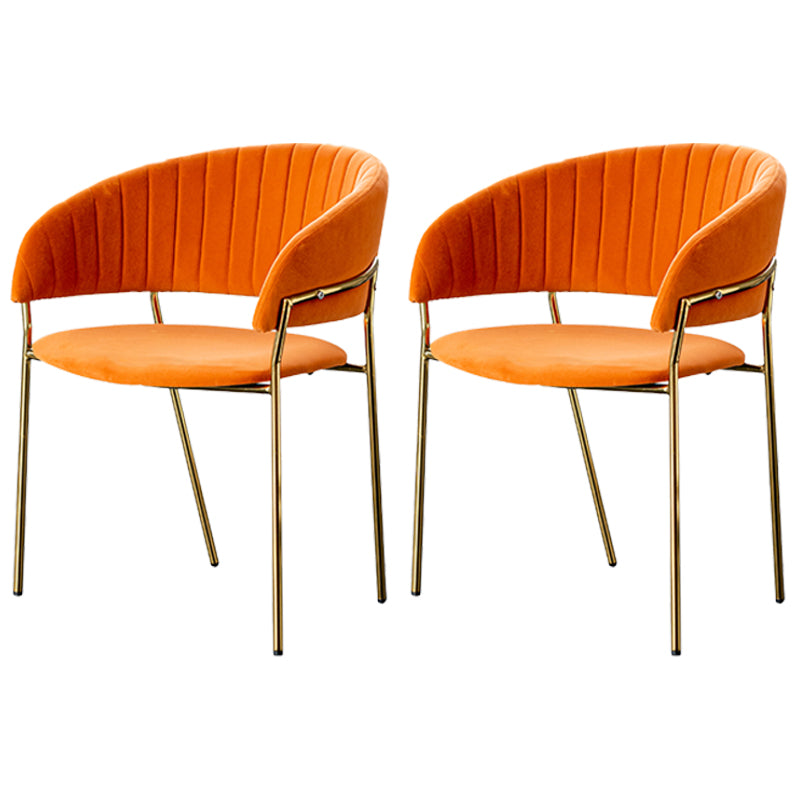 Scandinave Style Open Back Dining Catt Widing Couber Chaises de salle à manger avec des jambes dorées
