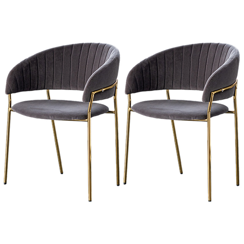 Scandinave Style Open Back Dining Catt Widing Couber Chaises de salle à manger avec des jambes dorées