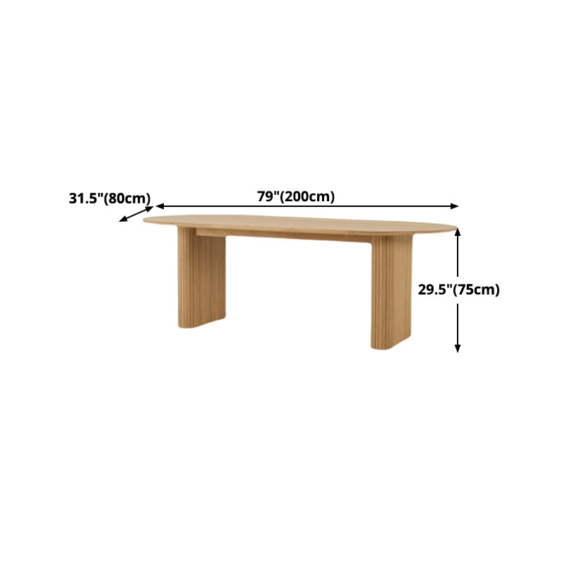 Mesa de madera sólida ovalada Simplicidad de doble pedestal para comedor para comedor