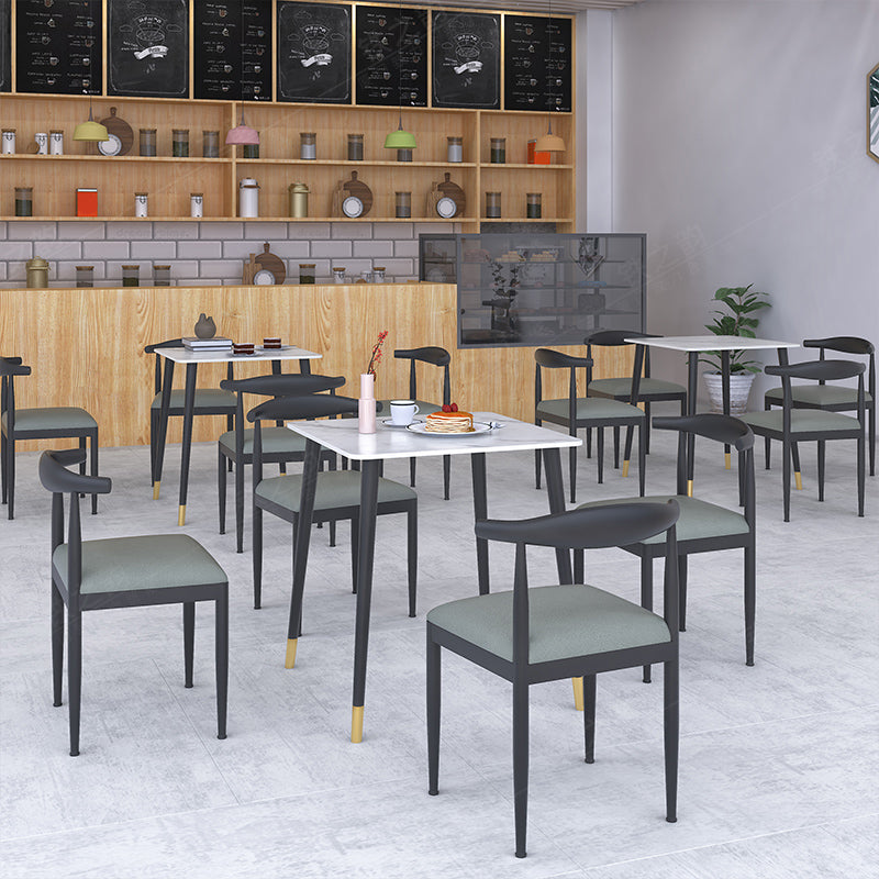 Mesa de comedor de estilo industrial Mesa de comedor de mármol de 4 patas para el hogar