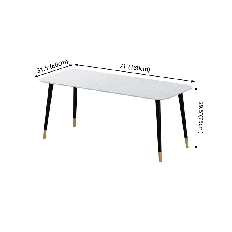 Mesa de comedor de estilo industrial Mesa de comedor de mármol de 4 patas para el hogar