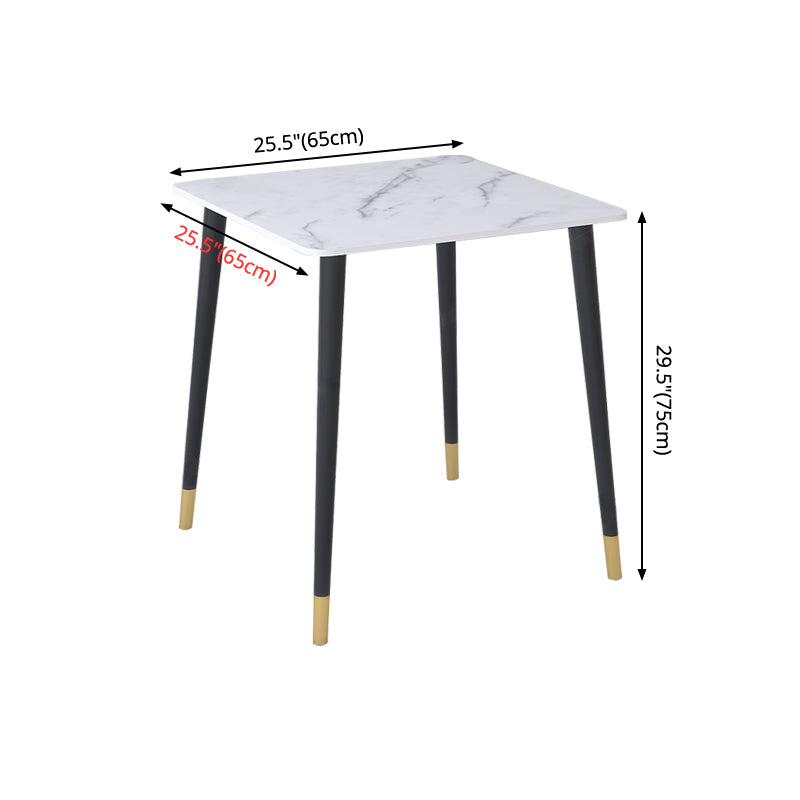 Mesa de comedor de estilo industrial Mesa de comedor de mármol de 4 patas para el hogar