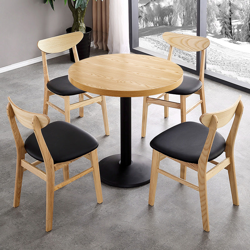 Mesa de comedor de estilo industrial Mesa de comedor de madera con base de metal para comedor