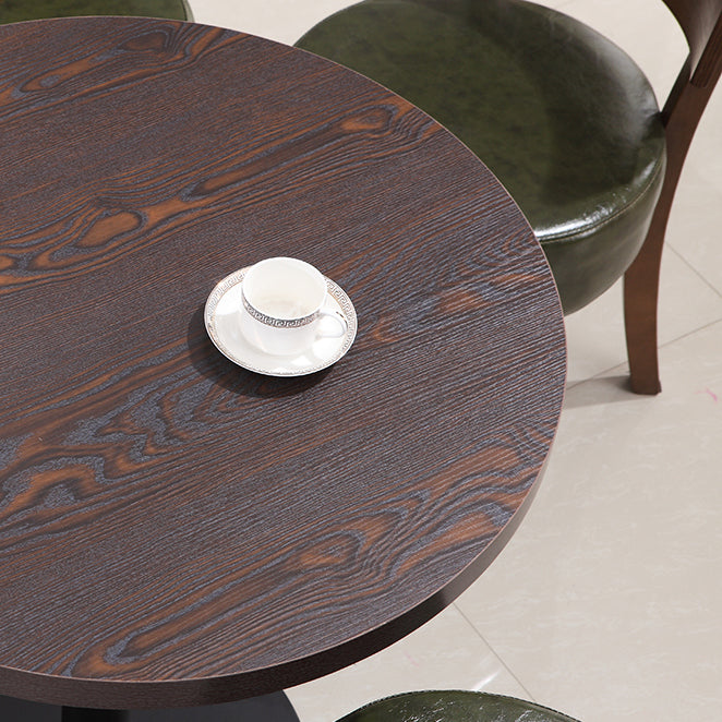 Mesa de comedor de estilo industrial Mesa de comedor de madera con base de metal para comedor