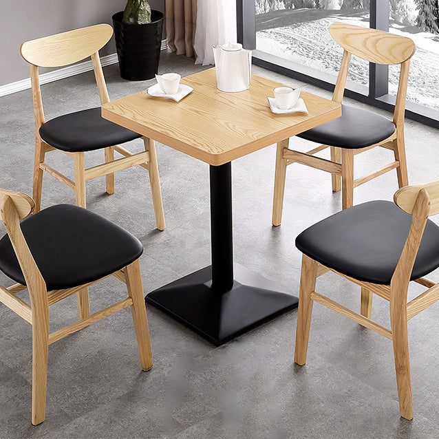 Mesa de comedor de estilo industrial Mesa de comedor de madera con base de metal para comedor