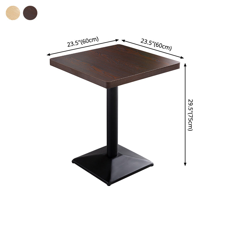 Mesa de comedor de estilo industrial Mesa de comedor de madera con base de metal para comedor