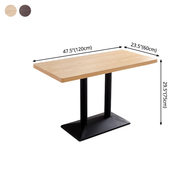 Mesa de comedor de estilo industrial Mesa de comedor de madera con base de metal para comedor