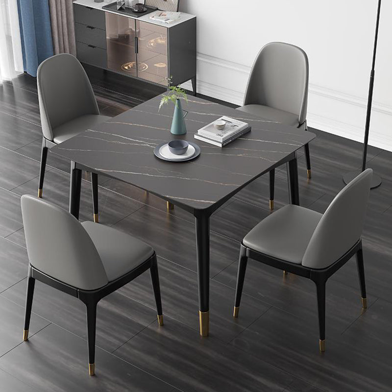 Stone Dining Room Collection Industrial Style Square 4 Legs Furniture for Home
