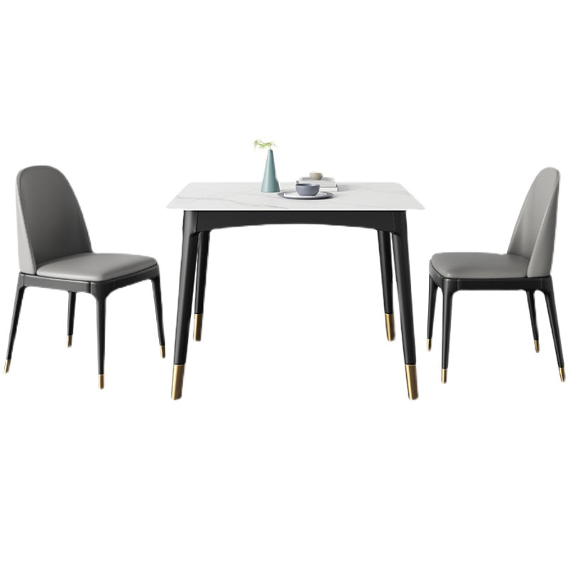 Stone Dining Room Collection Industrial Style Square 4 Legs Furniture for Home