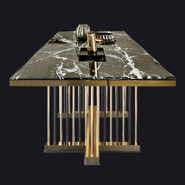 Glam Rectangle Shape Marble Dining Table Standard Dining Table for Kitchen