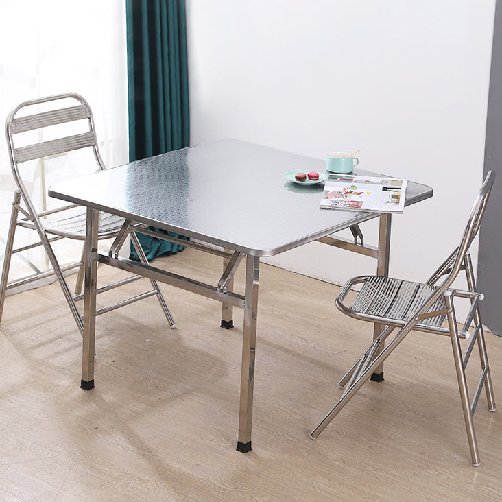 Industrial Square Stainless Steel Dining Table Standard Silver Dining Table for Kitchen