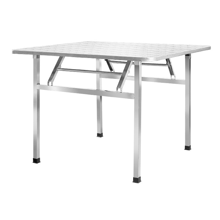 Industrial Square Stainless Steel Dining Table Standard Silver Dining Table for Kitchen