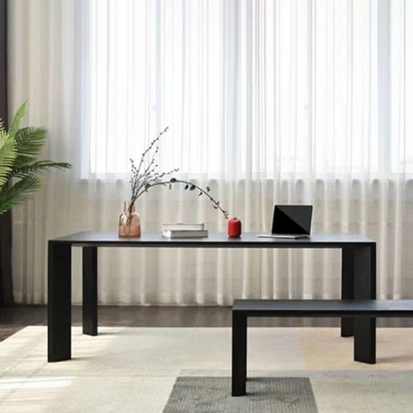 Industrial Solid Wood Dining Table Rectangle Kitchen Pine Wood Table with 4 Legs
