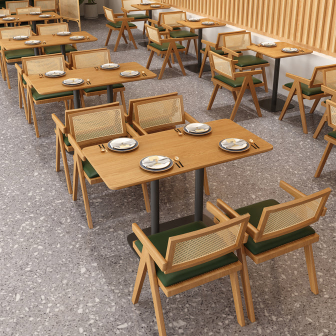 Colección de comedor de madera maciza Mesa de comedor de estilo industrial para el hogar