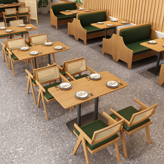 Colección de comedor de madera maciza Mesa de comedor de estilo industrial para el hogar