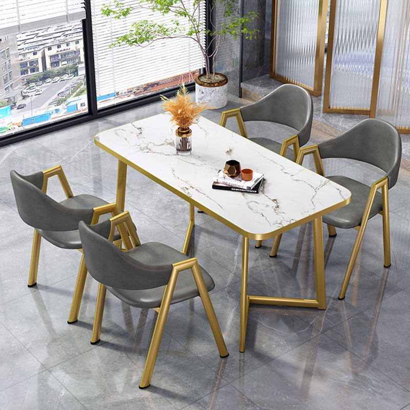 Glam Standard MDF Dining Table Rectangle Shape Dining Table for Kitchen