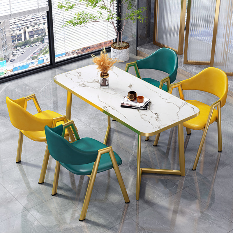 Glam Standard MDF Dining Table Rectangle Shape Dining Table for Kitchen
