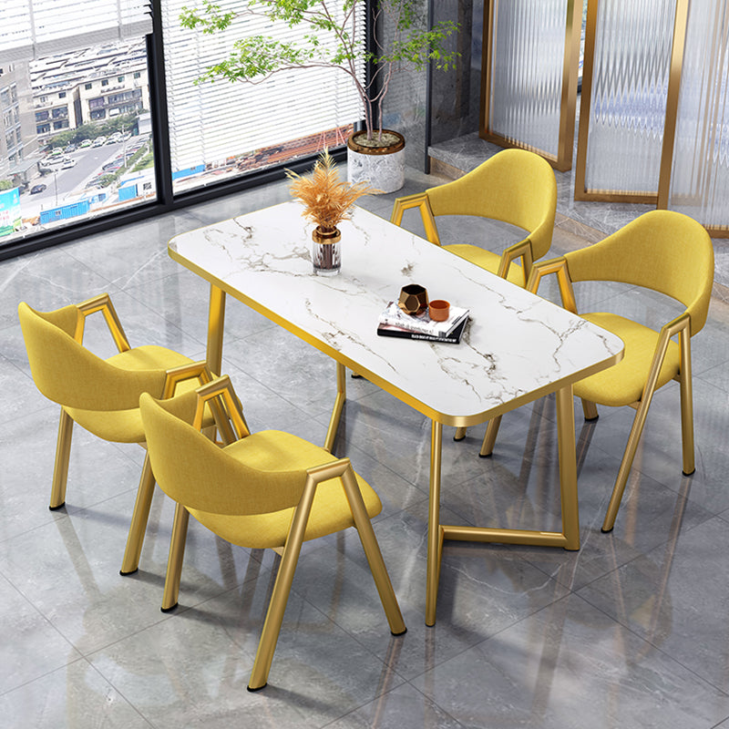 Glam Standard MDF Dining Table Rectangle Shape Dining Table for Kitchen