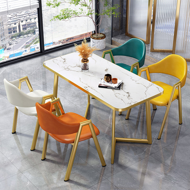 Glam Standard MDF Dining Table Rectangle Shape Dining Table for Kitchen
