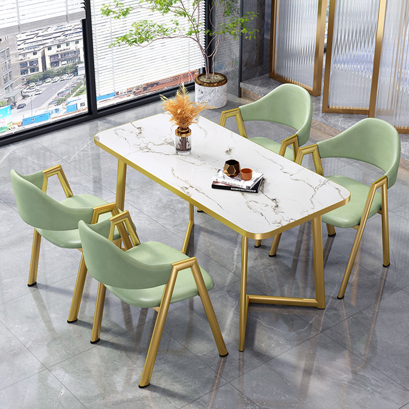 Glam Standard MDF Dining Table Rectangle Shape Dining Table for Kitchen