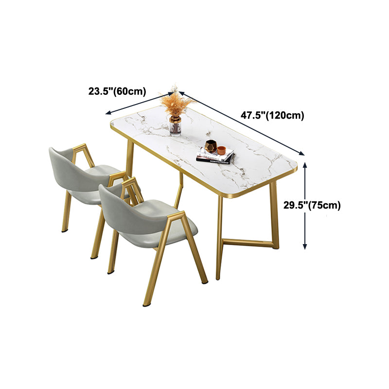 Glam Standard MDF Dining Table Rectangle Shape Dining Table for Kitchen