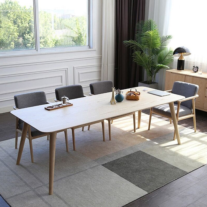 Rectangle Pine Wood Dining Table Industrial Table in Nature with 4 Legs