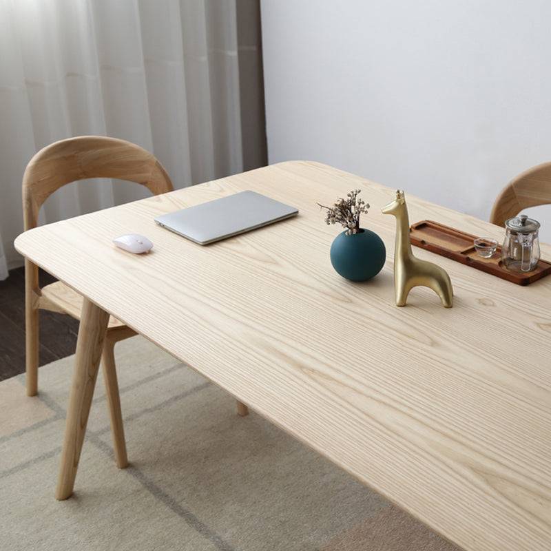 Rectangle Pine Wood Dining Table Industrial Table in Nature with 4 Legs