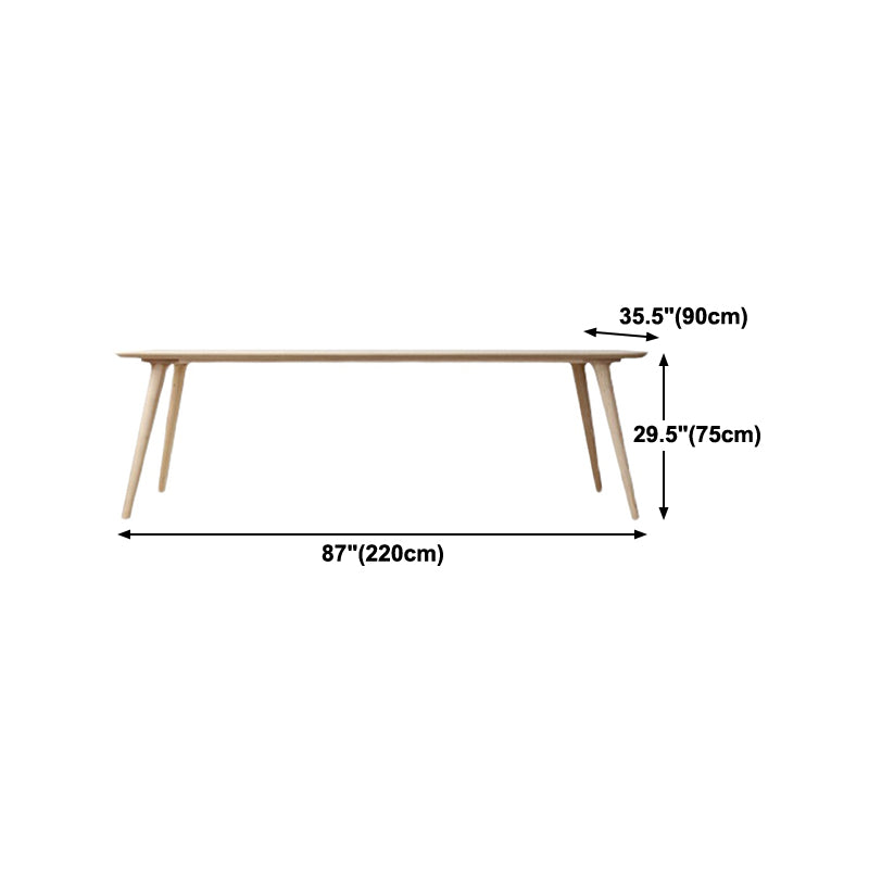 Rectangle Pine Wood Dining Table Industrial Table in Nature with 4 Legs