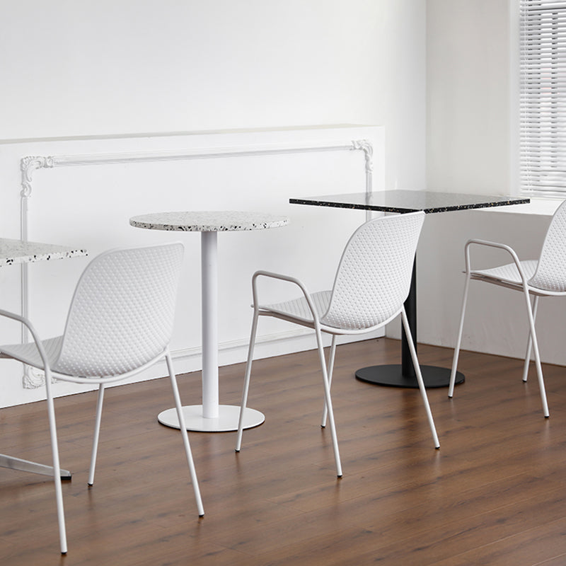 Industrial Style Dining Table Stone Pedestal Dining Site Table for Dining Room