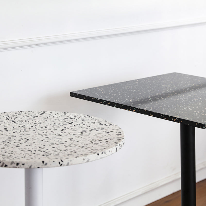 Industrial Style Dining Table Stone Pedestal Dining Site Table for Dining Room