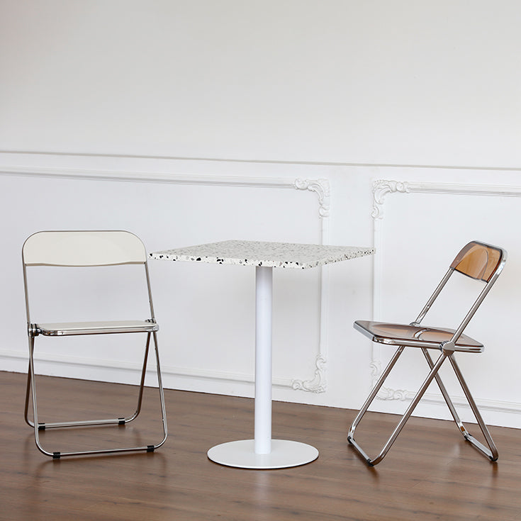 Industrial Style Dining Table Stone Pedestal Dining Site Table for Dining Room