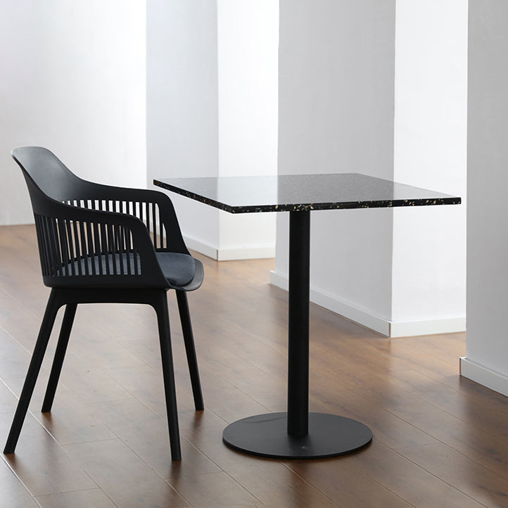 Industrial Style Dining Table Stone Pedestal Dining Site Table for Dining Room
