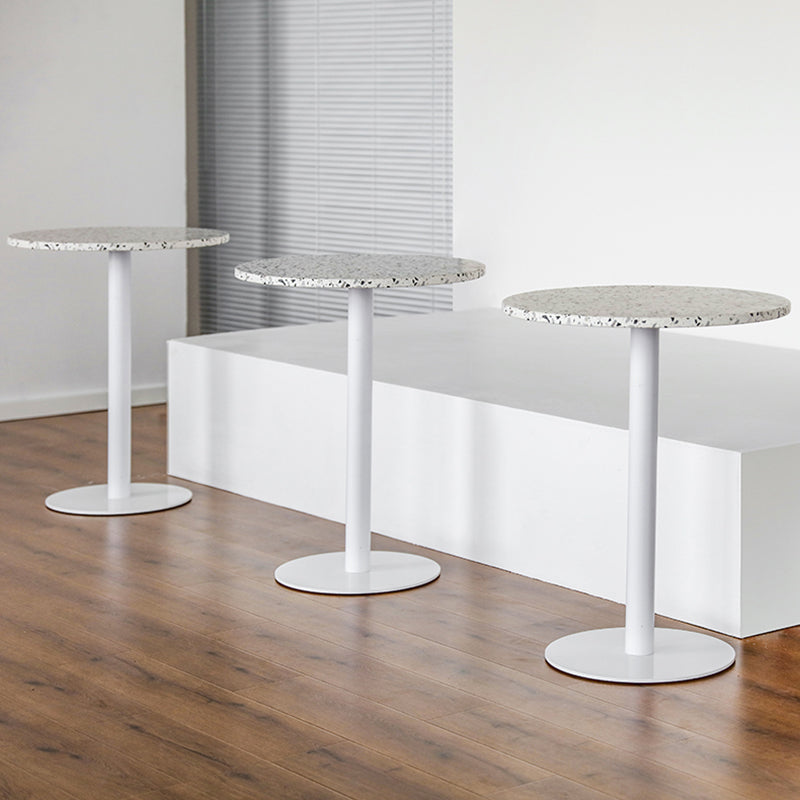 Industrial Style Dining Table Stone Pedestal Dining Site Table for Dining Room