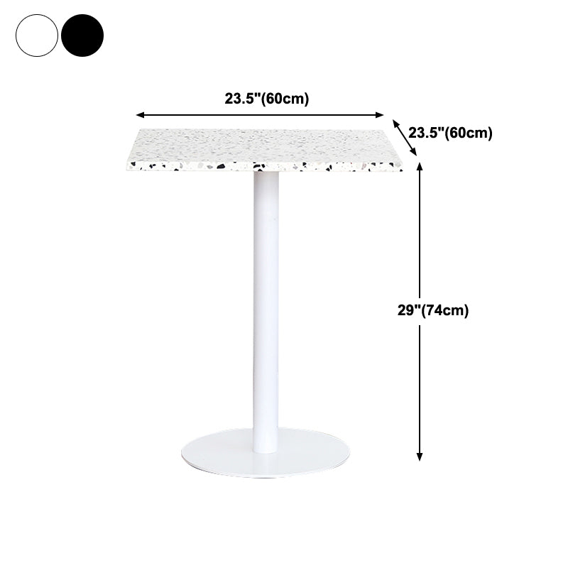 Industrial Style Dining Table Stone Pedestal Dining Site Table for Dining Room