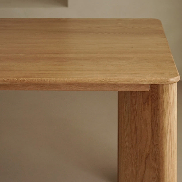 Rectangle Wood Dining Table Industrial Kitchen Table in Nature with Double Pedestal