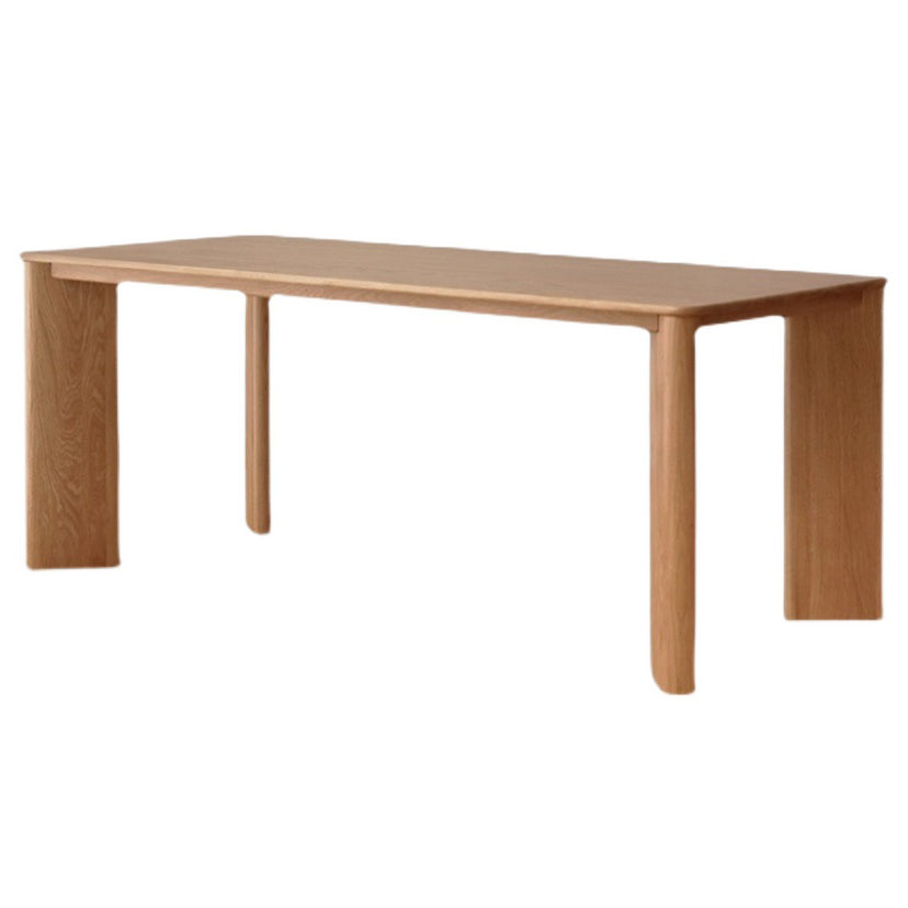 Rectangle Wood Dining Table Industrial Kitchen Table in Nature with Double Pedestal