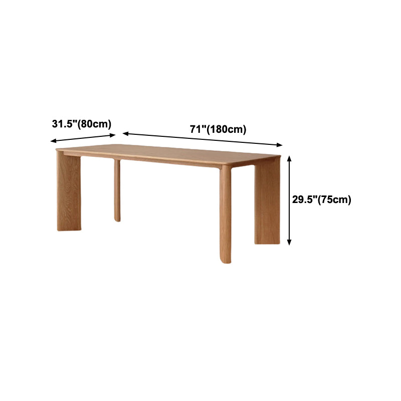 Rectangle Wood Dining Table Industrial Kitchen Table in Nature with Double Pedestal