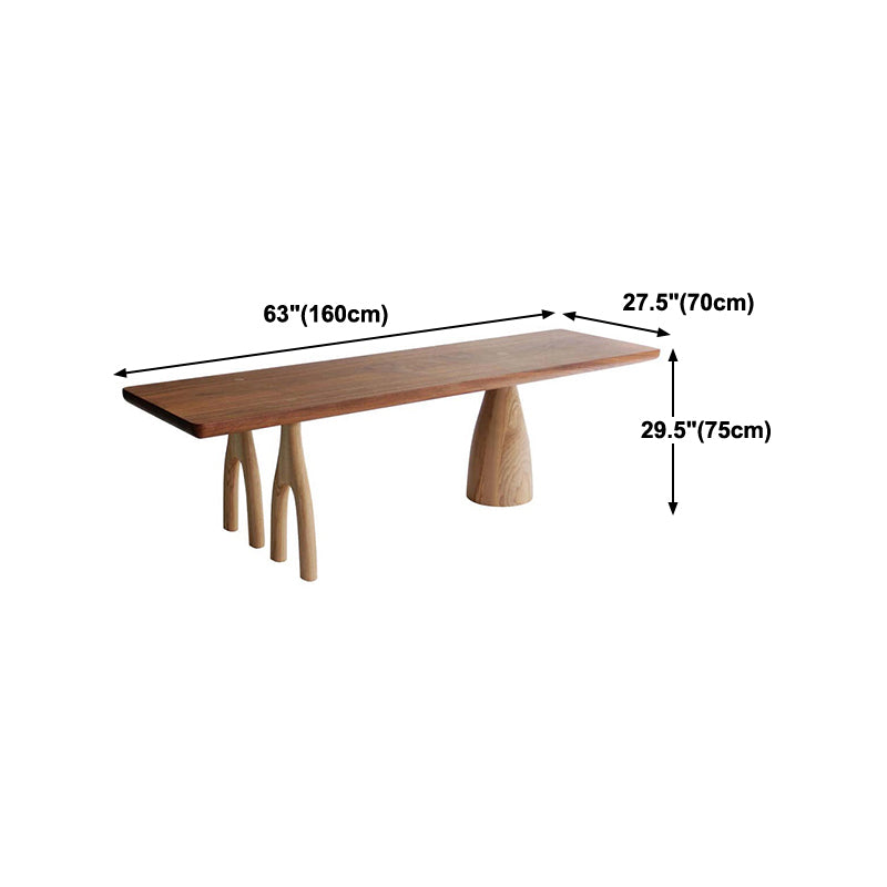 Rechthoek houten eettafel voor restaurant industriële tafel met 3 poten
