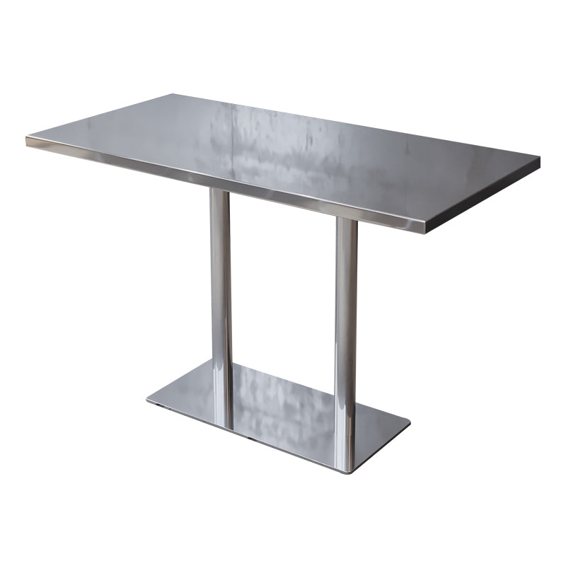 Industrial Style Dining Table Stainless Steel Dining Site Table for Home