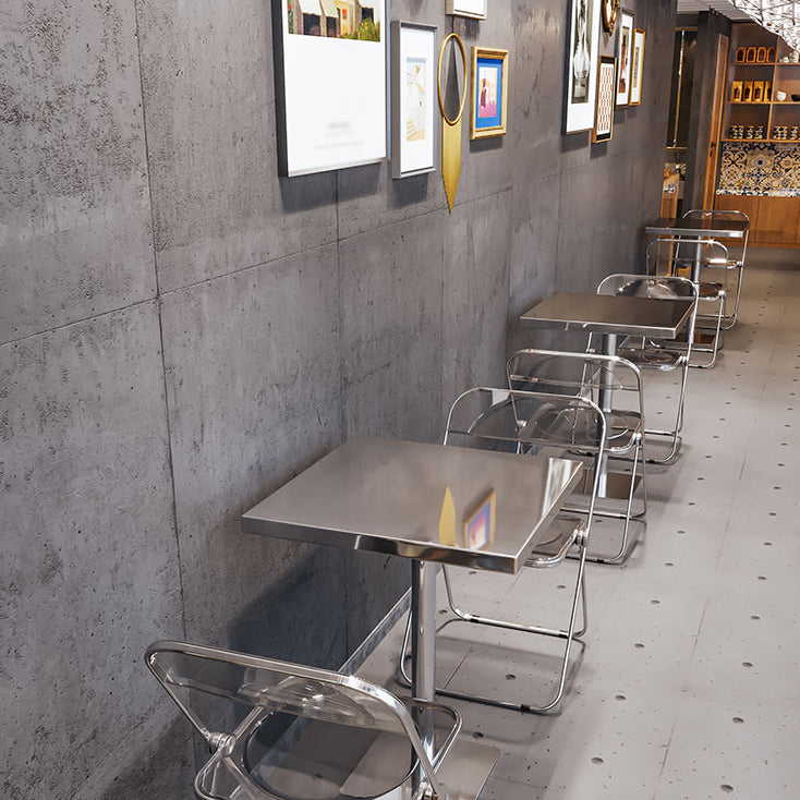 Industrial Style Dining Table Stainless Steel Dining Site Table for Home
