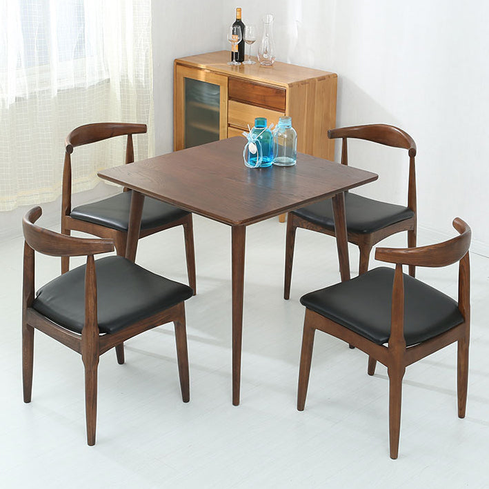 Industrial Style Dining Table Square Solid Wood Dining Table with 4 Legs
