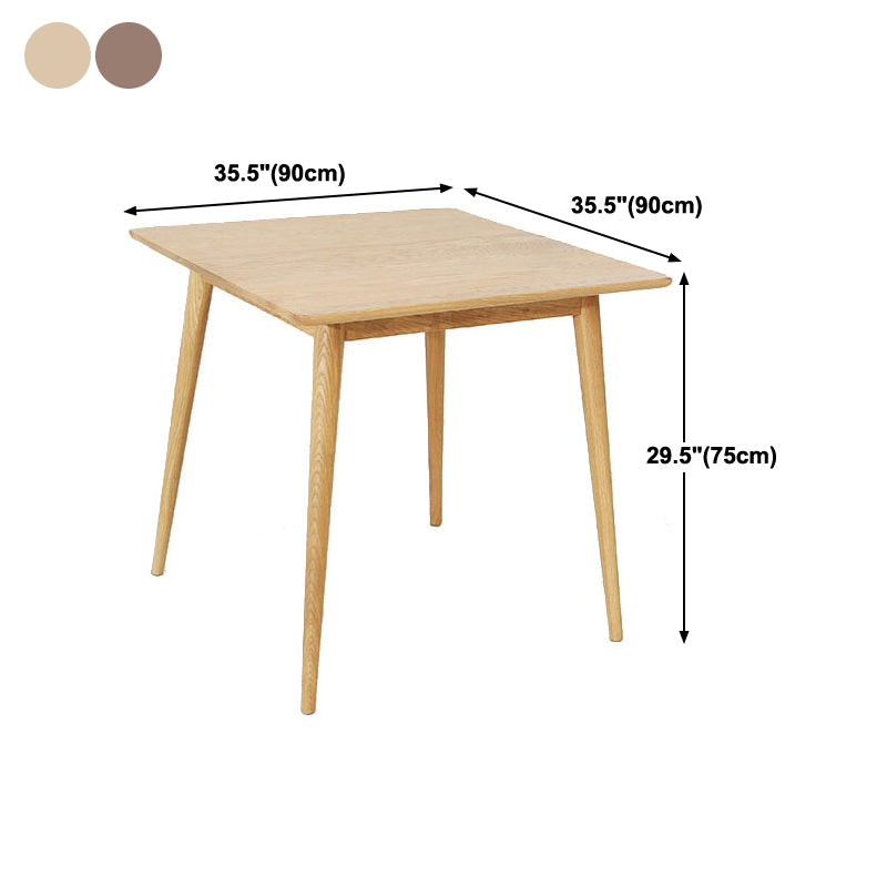 Industrial Style Dining Table Square Solid Wood Dining Table with 4 Legs
